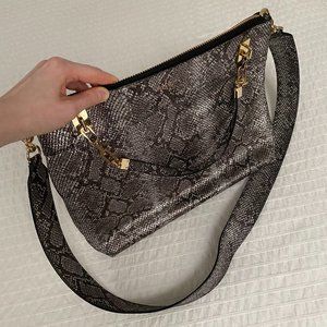 Henri Bendel snake print leather crossbody bag